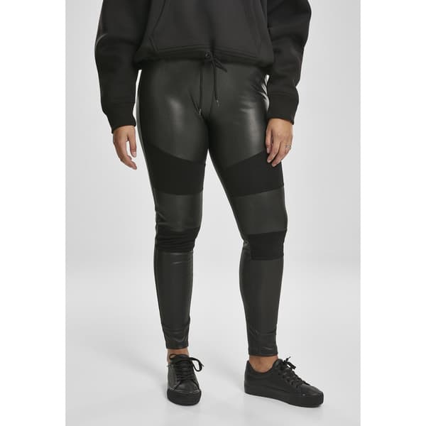 Urban Classics Falsk Læder Stor Leggings Sort 4XL Kvinde