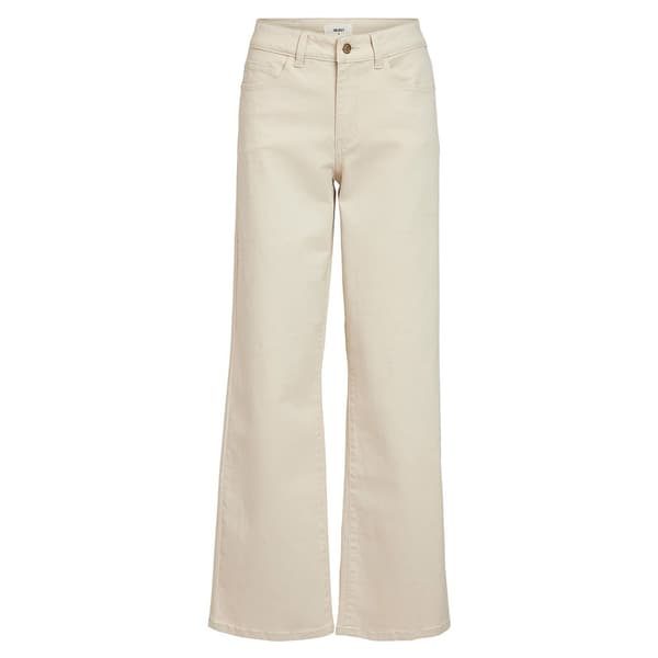 Object Jeans Med Mellemtalje Marina Twill Hvid L Kvinde
