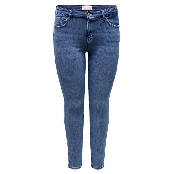 Only Carmakoma Keskivyötäröiset Farkut Power Skinny Push Up Rea2981 Sininen 50 / 32 Nainen