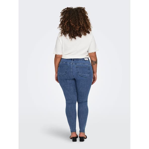 Only Carmakoma Keskivyötäröiset Farkut Power Skinny Push Up Rea2981 Sininen 50 / 32 Nainen