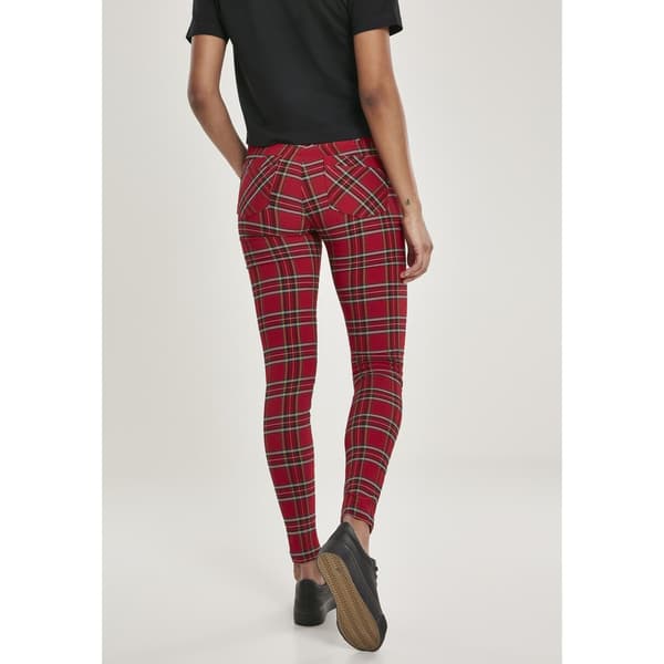 Urban Classics Bukser Tartan Gt Skinny Rød 33 Kvinde
