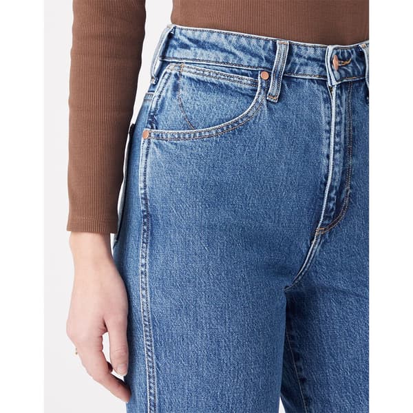 Wrangler Jeans Mom Straight Blå 29 / 30 Kvinde