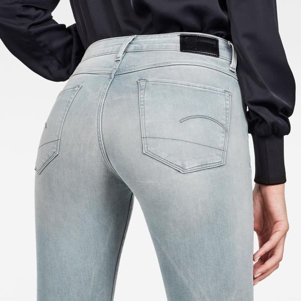 G-star Jeans 3302 Deconstructed Mid Waist Skinny Blå 26 / 32 Kvinna