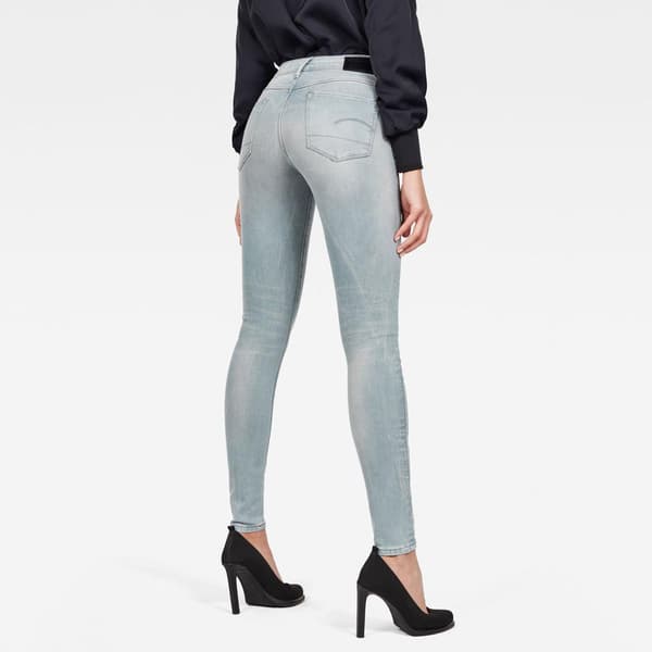 G-star Jeans 3302 Deconstructed Mid Waist Skinny Blå 26 / 32 Kvinna