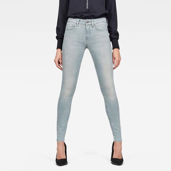 G-star Jeans 3302 Deconstructed Mid Waist Skinny Blå 26 / 32 Kvinde