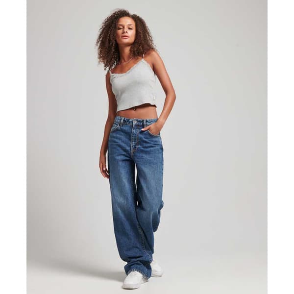 Superdry Jeans Vintage Wide Blå 30 / 30 Kvinna