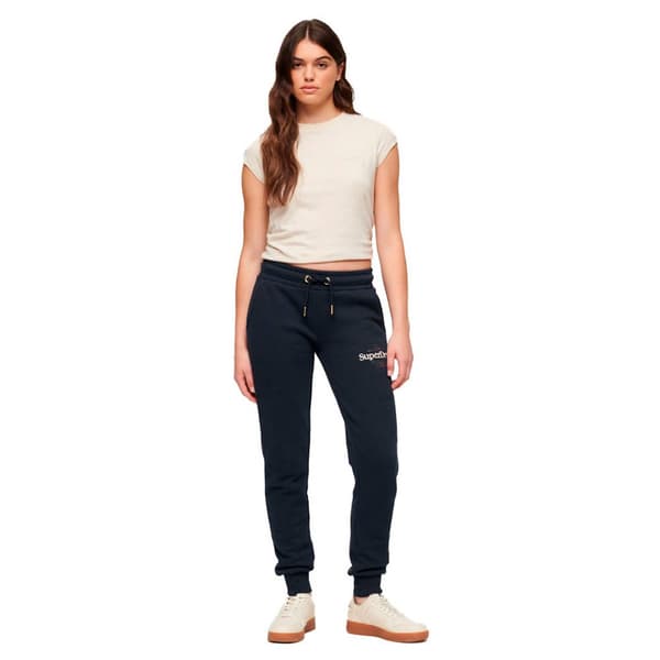 Superdry Joggere Luxe Metallic Logo Slim Blå XS Kvinde