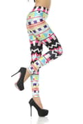 Miniatyrbild 3 av 7: Färgglada Mönstrade Aztec Leggings