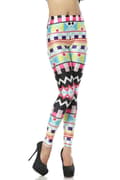 Miniatyrbild 4 av 7: Färgglada Mönstrade Aztec Leggings
