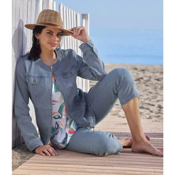 Atlas For Women Korta jeansbyxor i jeanstyg för damer/damer