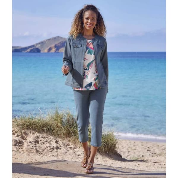 Atlas For Women Korta jeansbyxor i jeanstyg för damer/damer