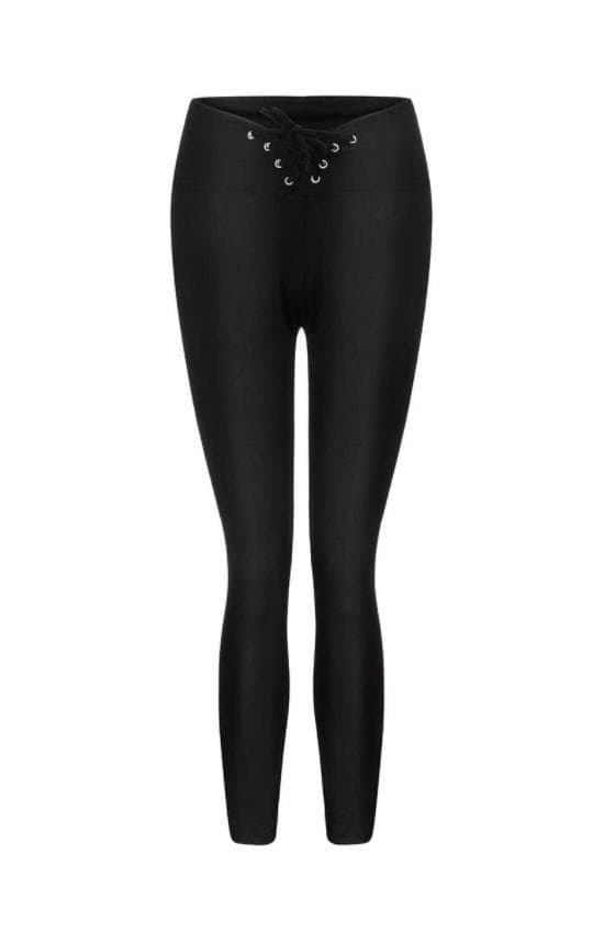 Svarta Leggings med snörning i midjan