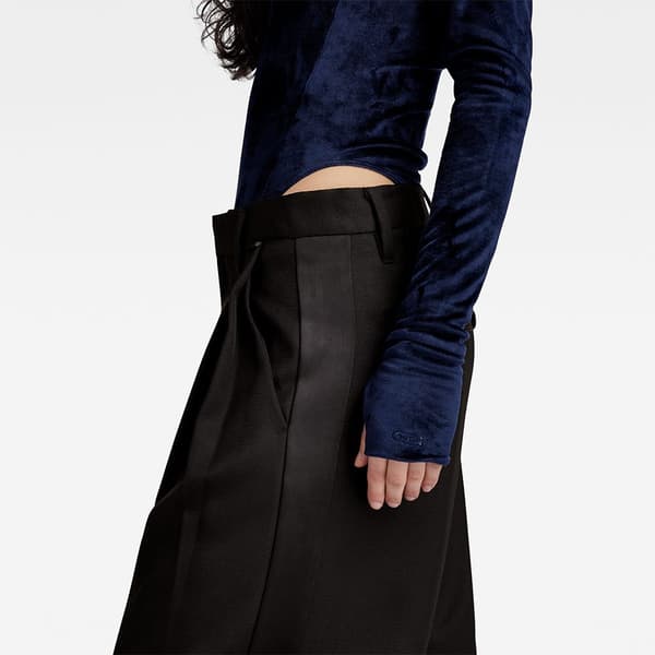 G-star Bukser Loose Pleated Holiday Sort 25 Kvinde