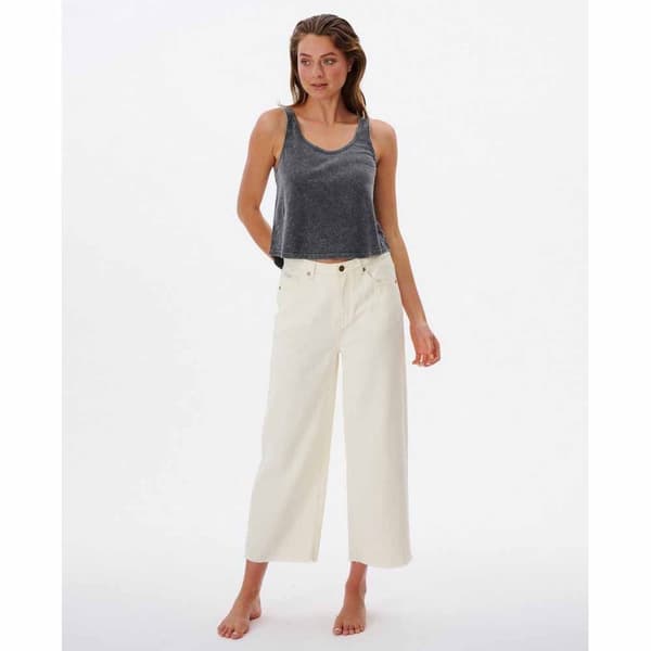 Rip Curl Jeans Med Hög Midja Sparrows Crop Wide Leg Beige 26 Kvinna
