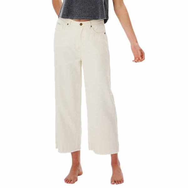 Rip Curl Jeans Med Hög Midja Sparrows Crop Wide Leg Beige 26 Kvinna