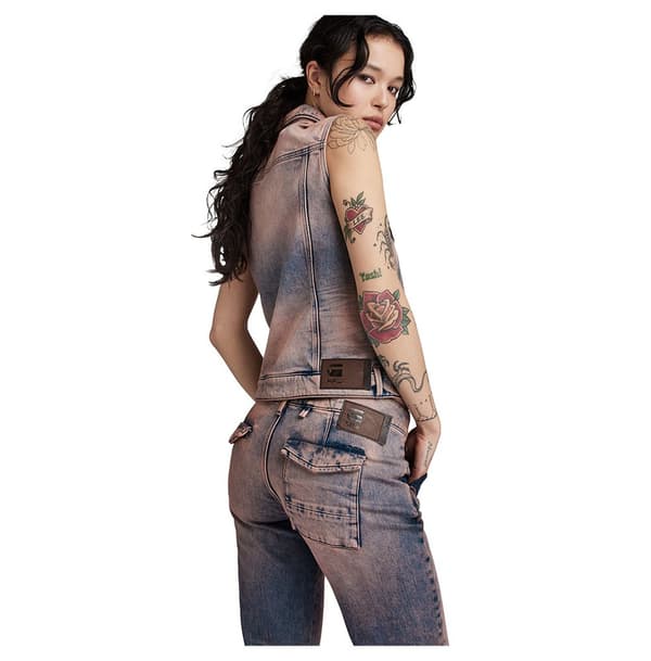 G-star Chino Byxor D23303-c052 Regular Straight Flare Fit Lila 29 Kvinna