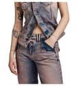 Miniatyrbild 5 av 7: G-star Chino Byxor D23303-c052 Regular Straight Flare Fit Lila 29 Kvinna