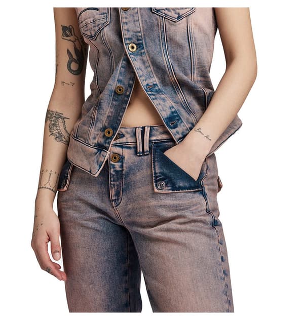 G-star Chino Byxor D23303-c052 Regular Straight Flare Fit Lila 29 Kvinna