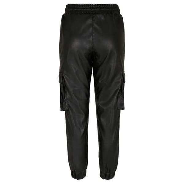 Urban Classics Cargobukser Med Mellemtalje Faux Leather Sort M Kvinde