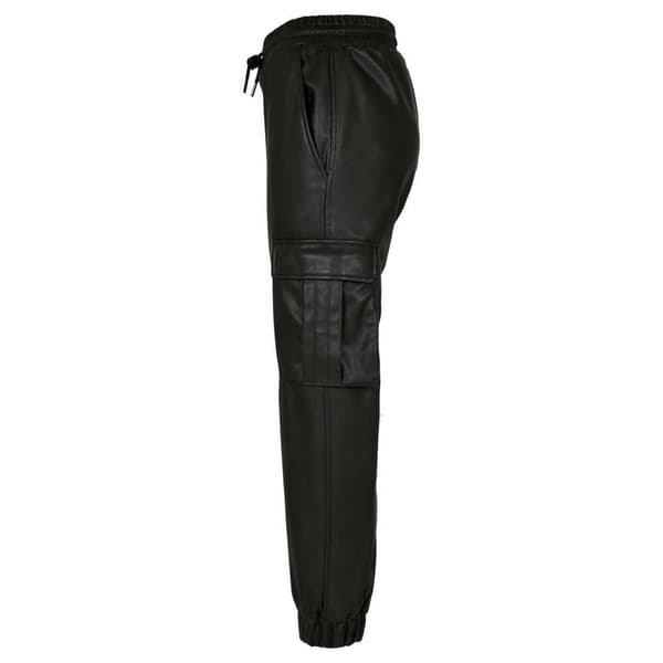 Urban Classics Cargobukser Med Mellemtalje Faux Leather Sort M Kvinde