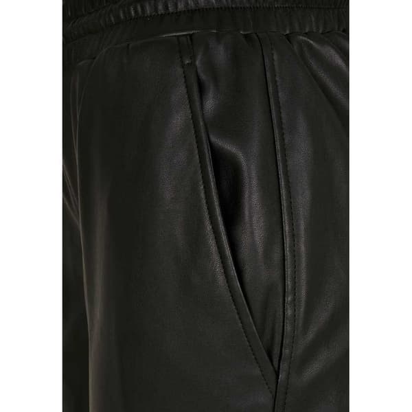 Urban Classics Cargobukser Med Mellemtalje Faux Leather Sort M Kvinde