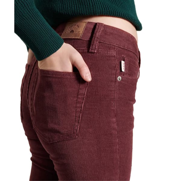 Superdry Jeans Mid Rise Slim Cord Flare Rød 32 / 33 Kvinde