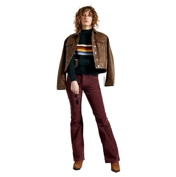 Superdry Jeans Mid Rise Slim Cord Flare Rød 32 / 33 Kvinde