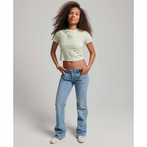 Superdry Jeans Vintage Low Rise Slim Flare Blå 32 / 32 Kvinna
