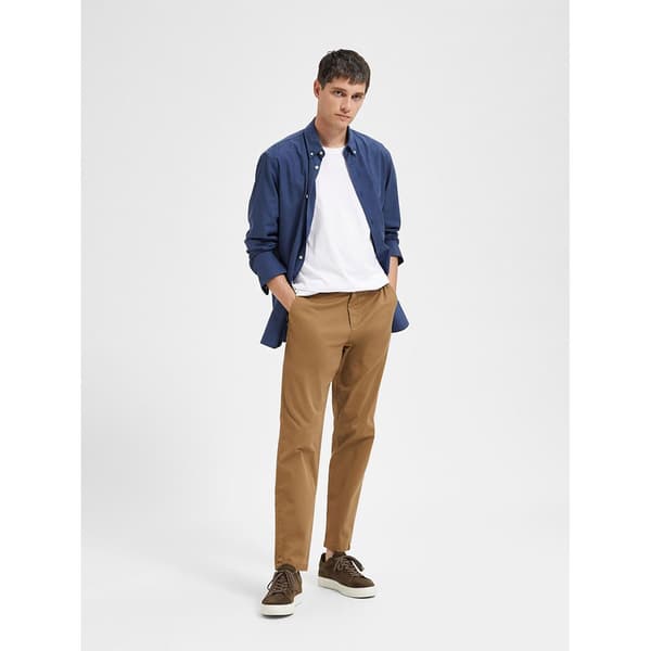 Selected Chino Byxor New Miles Slim Tapered Fit Beige 34 / 34 Man