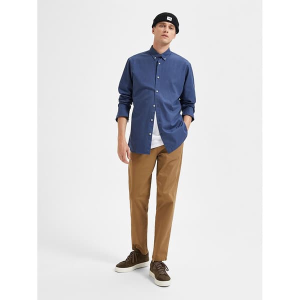 Selected Chino Byxor New Miles Slim Tapered Fit Beige 34 / 34 Man