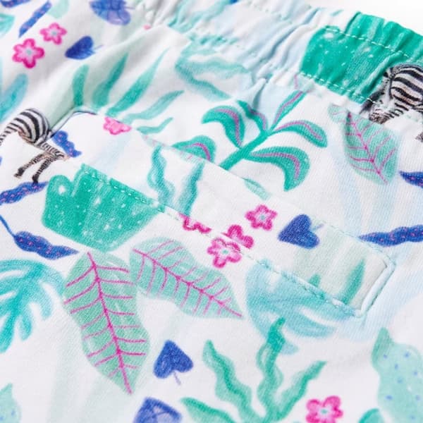 vidaXL Barneshorts med snor ecru og mørkemynte 92