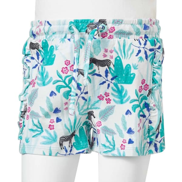 vidaXL Barneshorts med snor ecru og mørkemynte 92