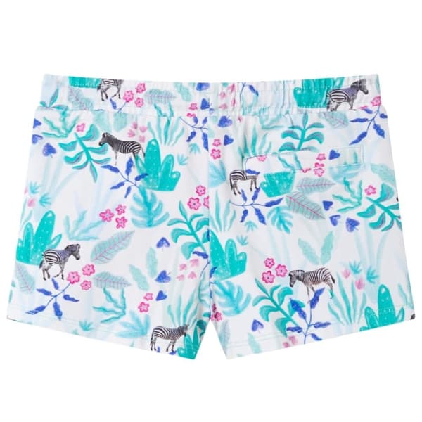 vidaXL Barneshorts med snor ecru og mørkemynte 128
