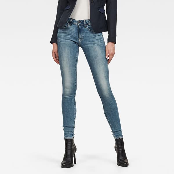 G-star Jeans Midge Zip Mid Waist Skinny Blå 31 / 34 Kvinna