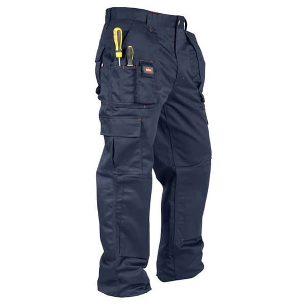 Lee cooper byxor - LCPNT233 - Cargo arbetsbyxor för män, lösa kläder - Marinblå - 42W / S LEG