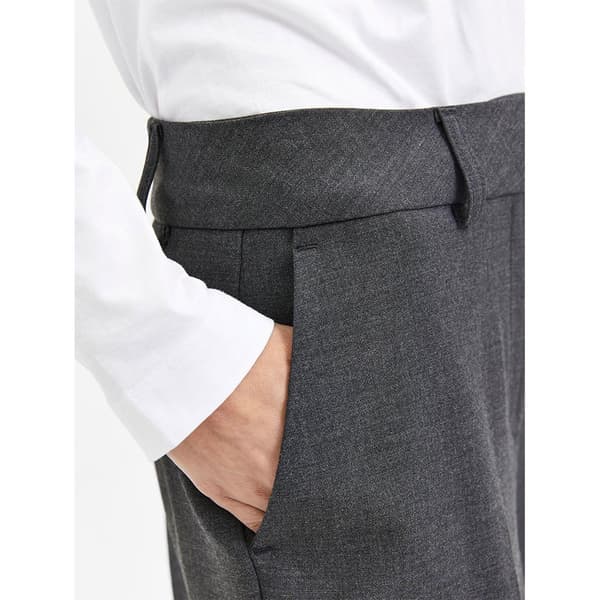 Selected Byxor Med Mid Midja Rita Wide Fit Grå 34 / 32 Kvinna