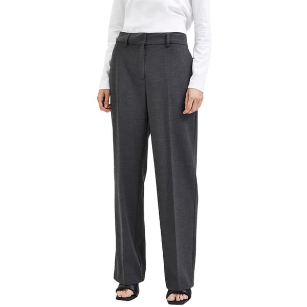 Selected Byxor Med Mid Midja Rita Wide Fit Grå 34 / 32 Kvinna