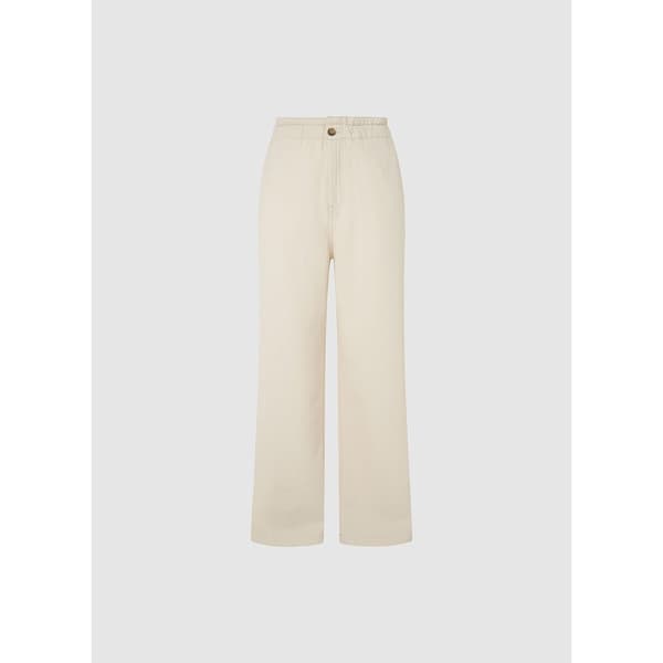 Pepe Jeans Korkeavyötäröiset Housut Loose St Ecru Pinkki S / 32 Nainen