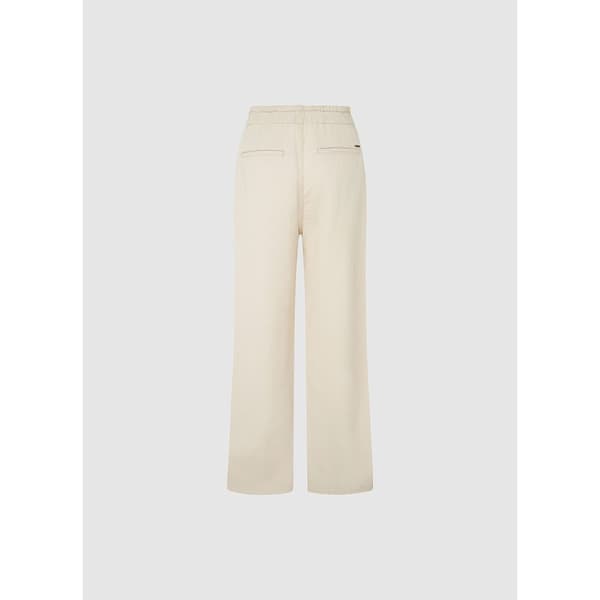 Pepe Jeans Korkeavyötäröiset Housut Loose St Ecru Pinkki S / 32 Nainen