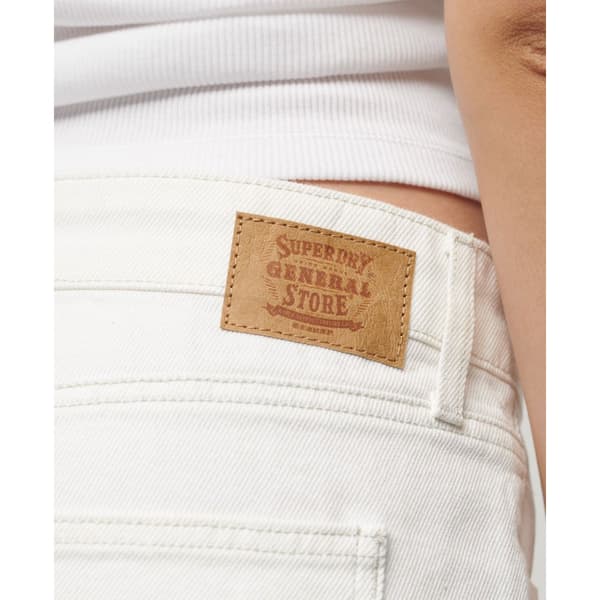 Superdry Vanliga Jeansshorts Med Midja Diamante Embellish Vit 28 Kvinna