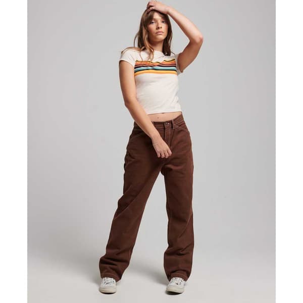 Superdry Jeans Contrast Carpenter Brun 28 / 32 Kvinna