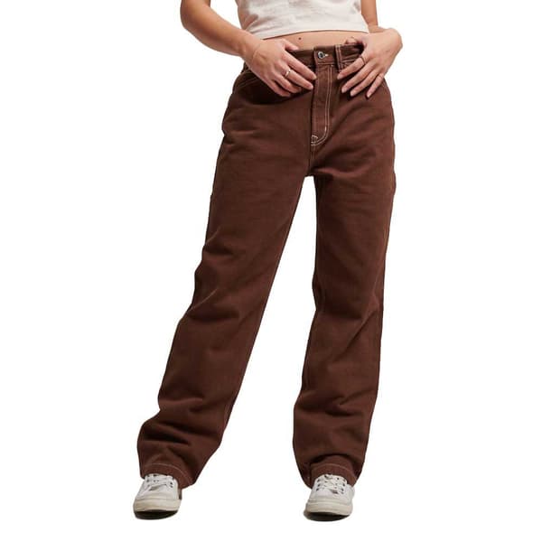Superdry Jeans Contrast Carpenter Brun 28 / 32 Kvinna