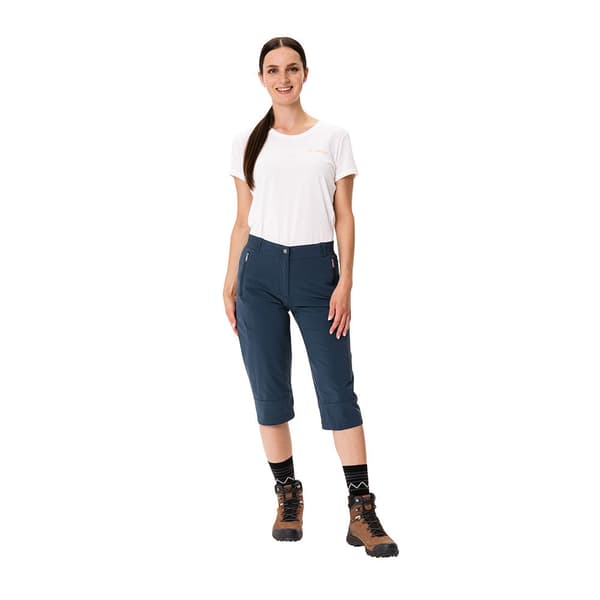 Vaude Byxor Farley Stretch Capri Iii Blå 48 Kvinna