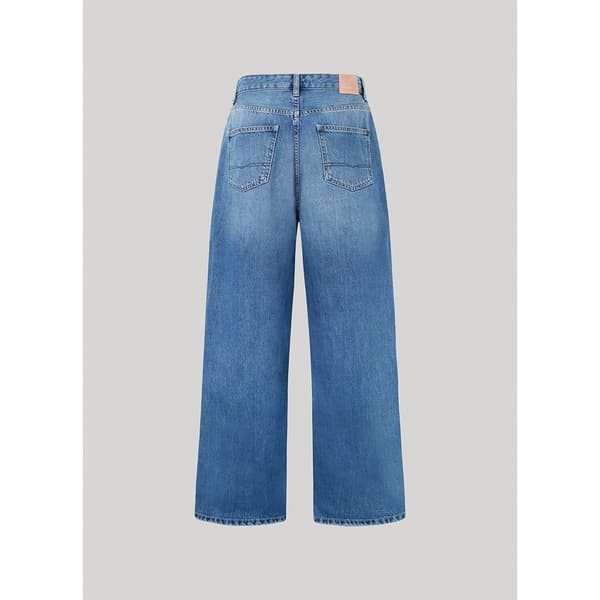Pepe Jeans Wide Leg Pleat Fit Höga Jeans Blå 28 / 34 Kvinna