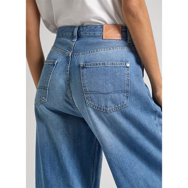 Pepe Jeans Wide Leg Pleat Fit Höga Jeans Blå 28 / 34 Kvinna