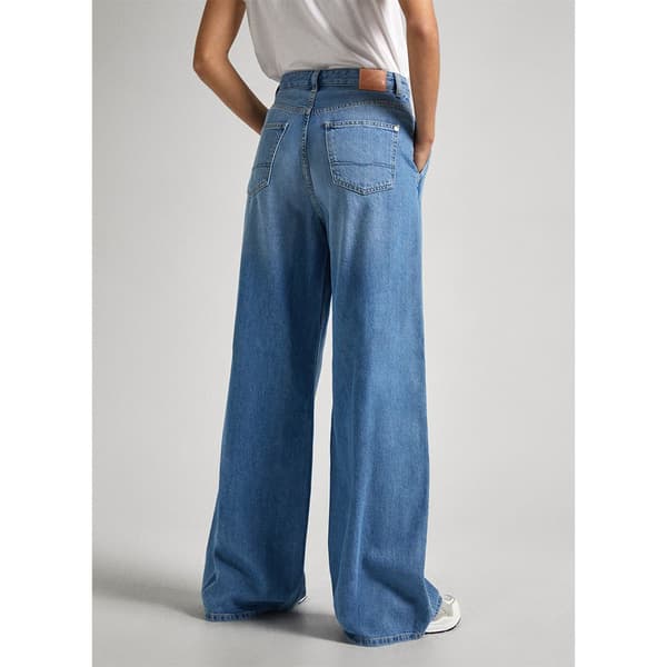 Pepe Jeans Wide Leg Pleat Fit Höga Jeans Blå 28 / 34 Kvinna
