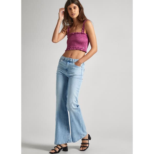 Pepe Jeans Slim Flare Fit Høje Jeans Blå 26 / 32 Kvinde