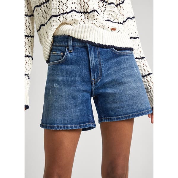 Pepe Jeans Straight Fit Denimshorts Blå 25 Kvinna