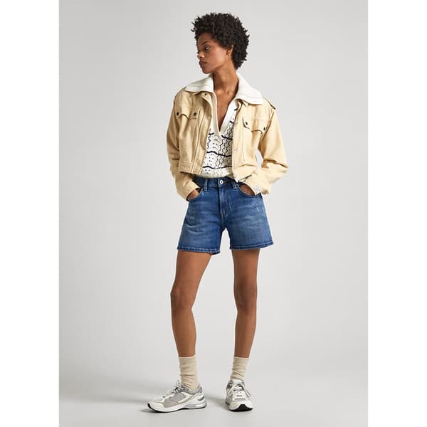 Pepe Jeans Straight Fit Denimshorts Blå 25 Kvinna