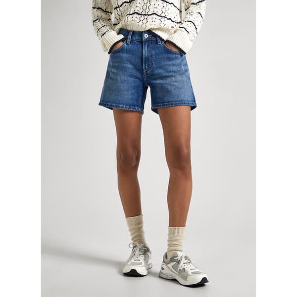 Pepe Jeans Straight Fit Denimshorts Blå 25 Kvinna
